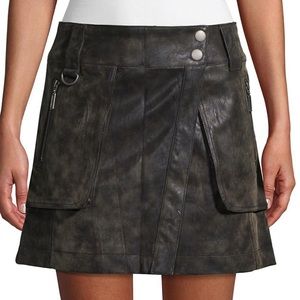 Free People Vegan Leather Carson Wrap Skirt